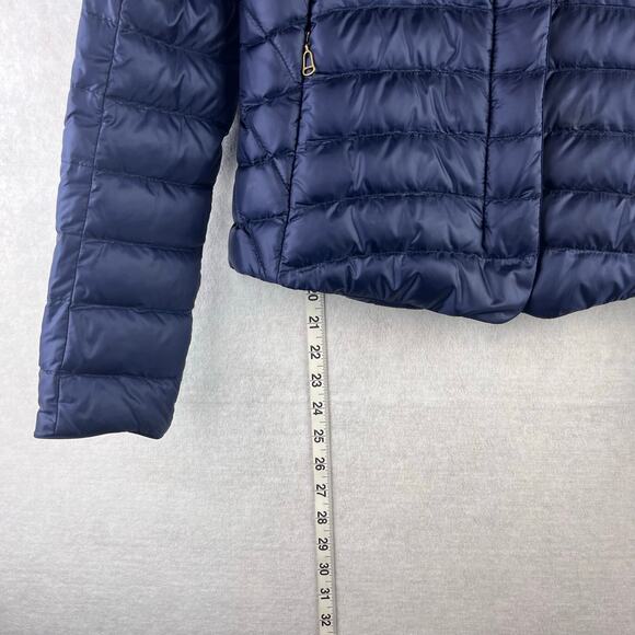 Ralph Lauren Sport Women 4 Duck Down Puffer Jacker Blue Quilt Buckle Collar Prep - Picture 3 of 13